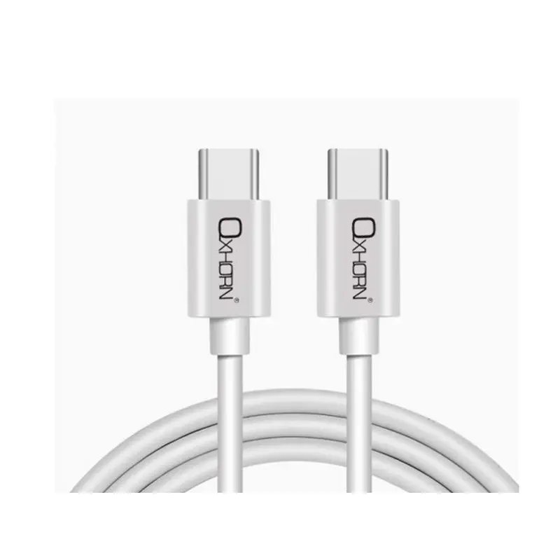 OxhornUSB Type C to Type C Charging Cabole 1M 5A (100W) 480 Mbps E-Marker IC Chip White