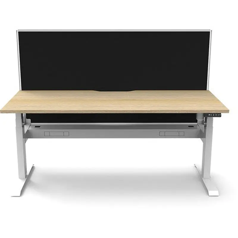 Rapidline Boost Light Single Sided Workstation   Screen   Cable Tray 1200mmW Oak/White