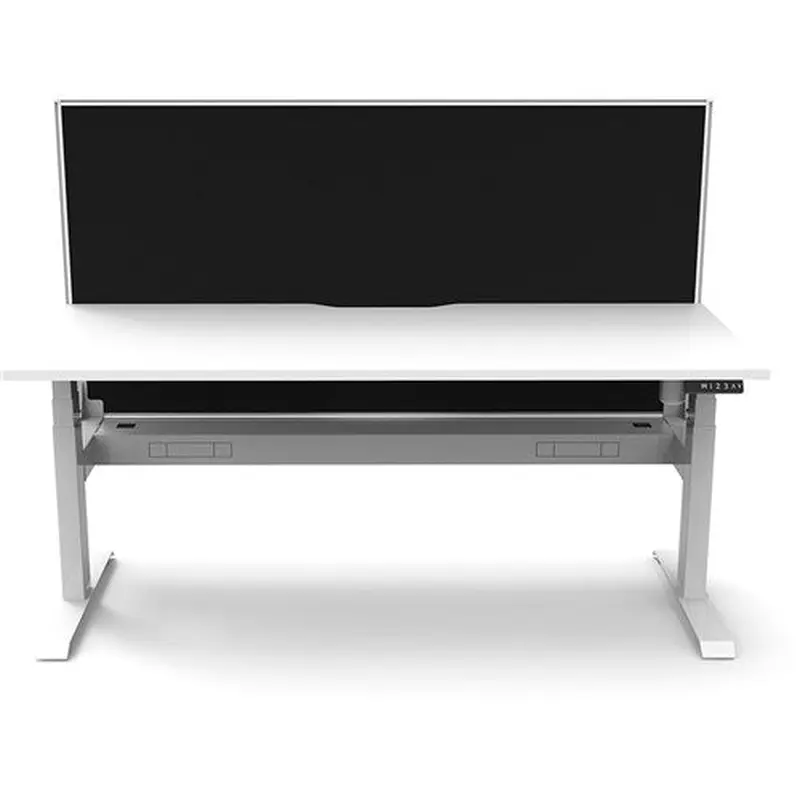 Rapidline Boost Light Single Sided Workstation   Screen   Cable Tray 1200mmW White/White