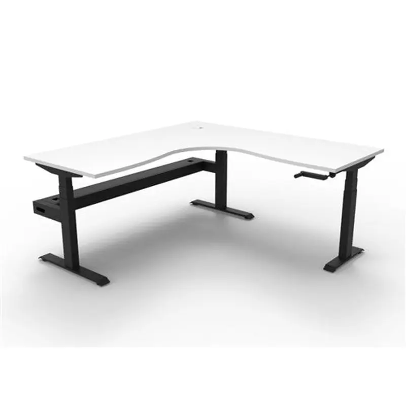 Rapidline Boost Manual Height Corner Workstation   Cable Tray 1800/1500W x 705-1155mmH