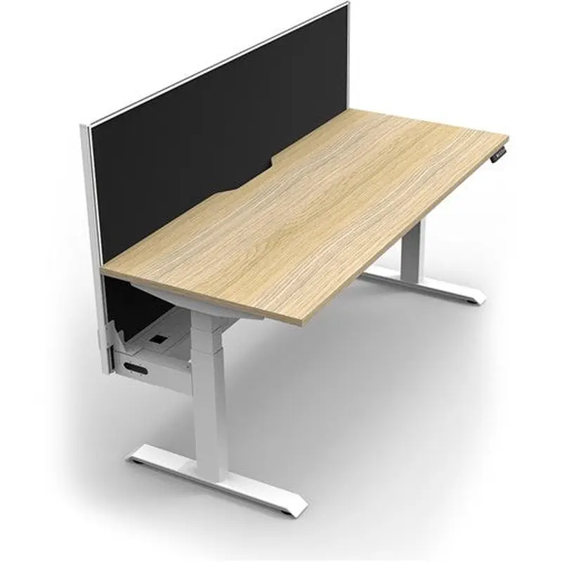Rapidline Boost  Single Sided Workstation   Screen   Tray 1200Wx750Dx1330mmH Oak / White