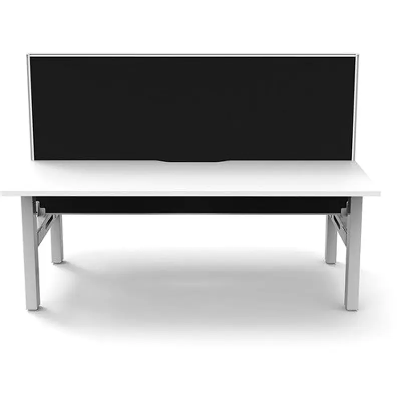 Rapidline Boost Static Back To Back Workstation   Screen 2 Person 1800mmW White/White