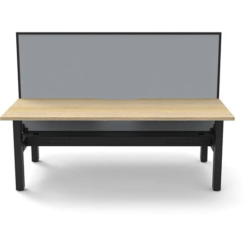 Rapidline Boost Static Back To Back Workstation Screen Tray 2 Person 1800mmW Oak/Black