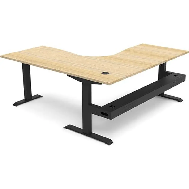 Rapidline Boost Static Corner Workstation   Tray 1800/1500W x 750D x 730mmH Oak/Black
