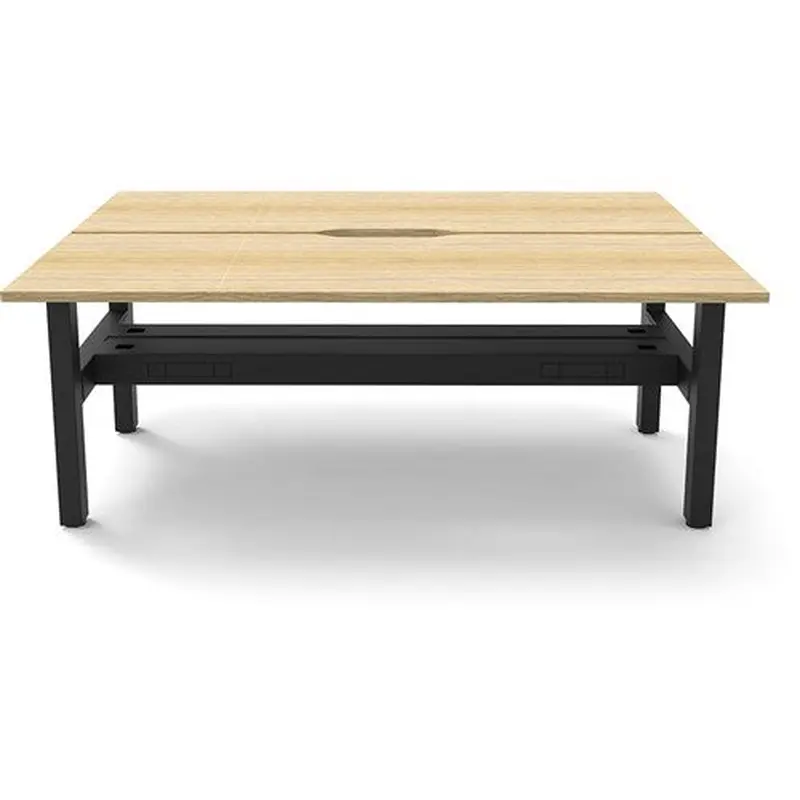 Rapidline Boost Static Back To Back Workstation Tray 2 Person 1200Wx1500x730mmH Oak/Black