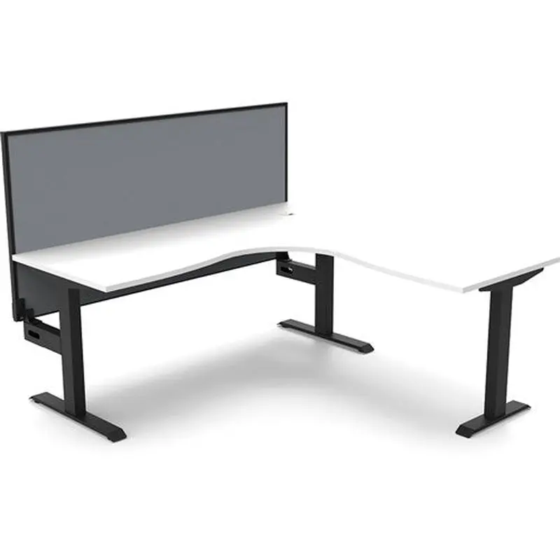 Rapidline Boost Static Corner Workstation Screen 1500/1500W x 750D x 1330mmH White/Black