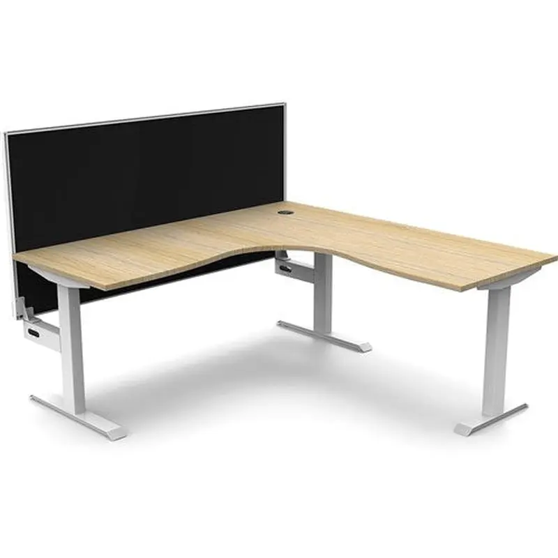 Rapidline Boost Static Corner Workstation Screen 1800/1500W x 750D x 1330mmH Oak/White