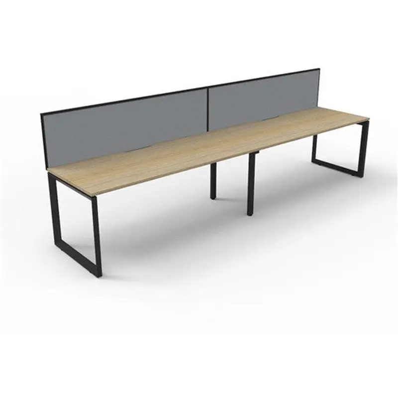 Rapidline Deluxe Infinity Desk Loop Leg Single Sided   Screen 2 Person 3600mmW Oak/Black