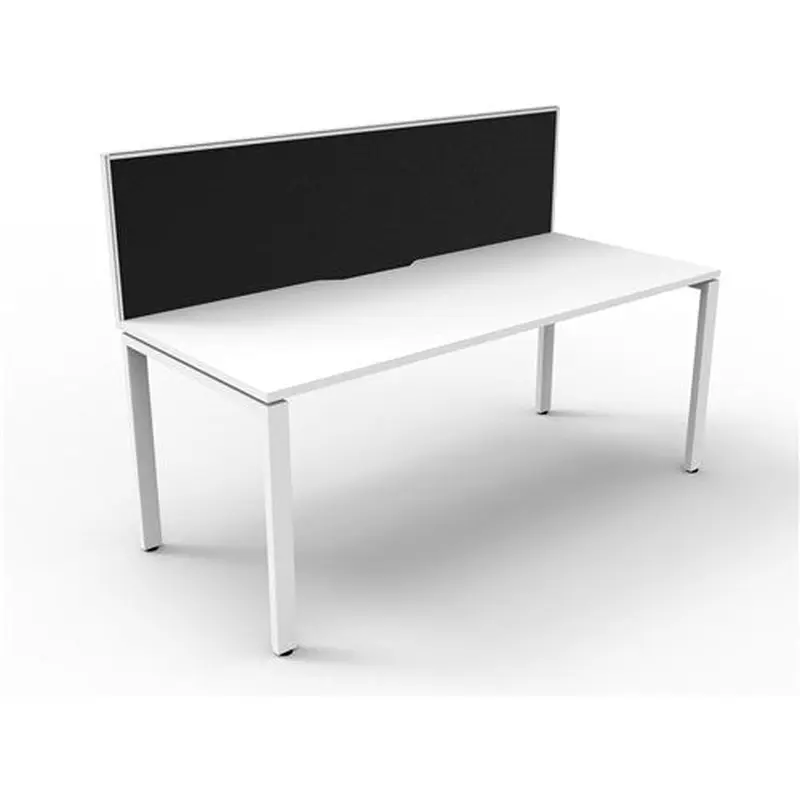 Rapidline Deluxe Infinity Desk Profile Leg One Sided   Screen 1800mmW White/White
