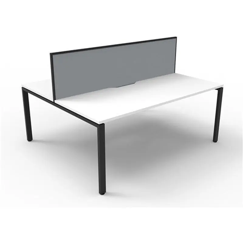 Rapidline Deluxe Infinity Desk Profile Leg Two Sided   Screen 2 Person 1200mmW White/Black
