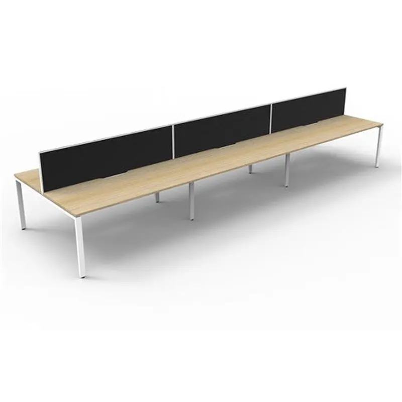Rapidline Deluxe Infinity Desk Profile Leg Two Sided   Screen 6 Person 5400mmW Oak/White