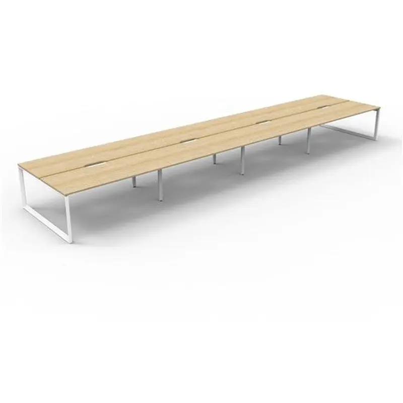 Rapidline Deluxe Infinity Desk Loop Leg Double Sided 8 Person 7200Wx1530Dx730mmH Oak/White