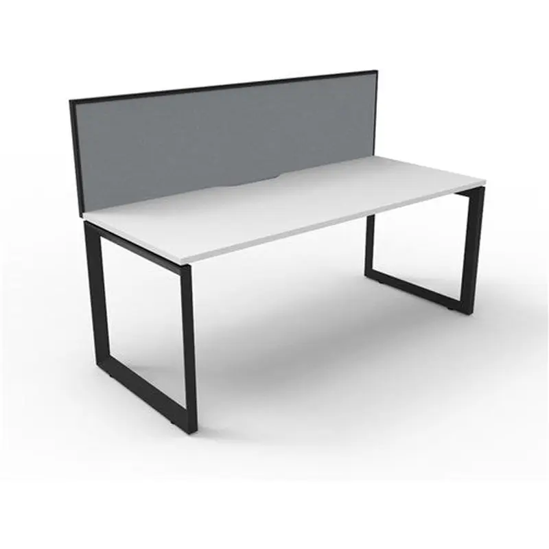 Rapidline Deluxe Infinity Desk Loop Leg Single Sided   Screen 1500Wx750Dx1200mmH White/Black