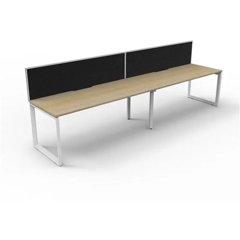 Rapidline Deluxe Infinity Desk Loop Leg Single Sided   Screen 2 Person 3600mmW Oak/White