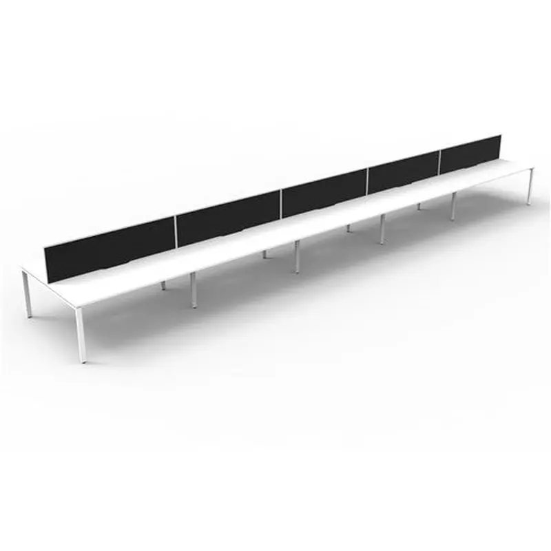 Rapidline Deluxe Infinity Desk Profile Leg Two Sided   Screen 10 Person 6000mmW White/White