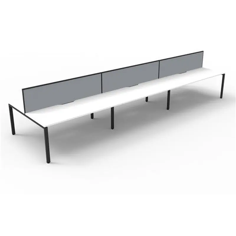 Rapidline Deluxe Infinity Desk Profile Leg Two Sided   Screen 6 Person 3600mmW White/Black