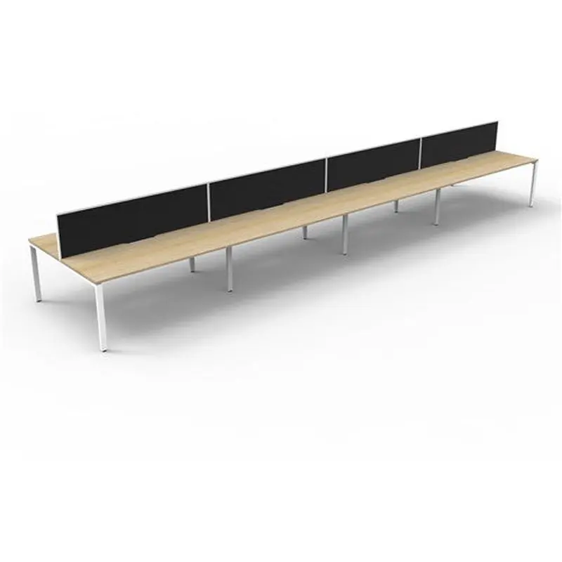 Rapidline Deluxe Infinity Desk Profile Leg Two Sided   Screen 8 Person 7200mmW Oak/White