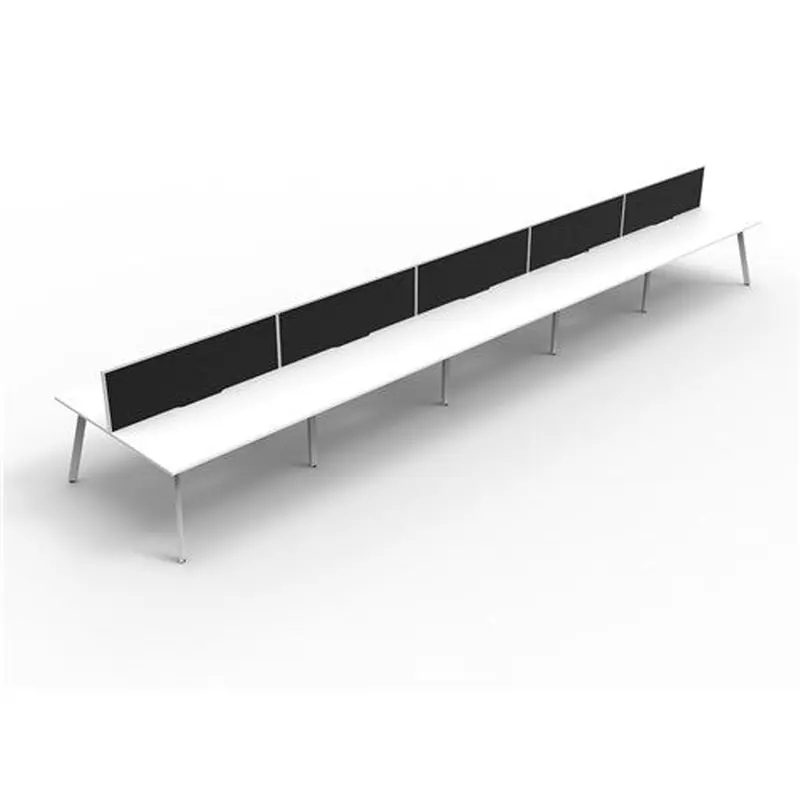 Rapidline Eternity Workstation Double Sided 10 Person Screen 9000Wx1530Dx1200mmH White/Wht