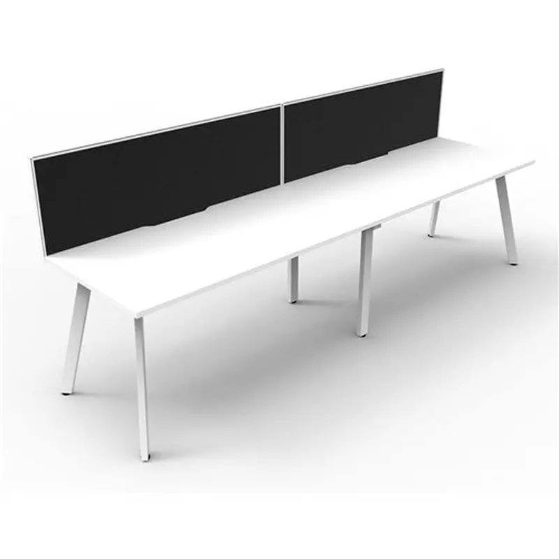 Rapidline Eternity Workstation Single Sided 2 Person   Screen 3600Wx750Dx1200mmH White/White