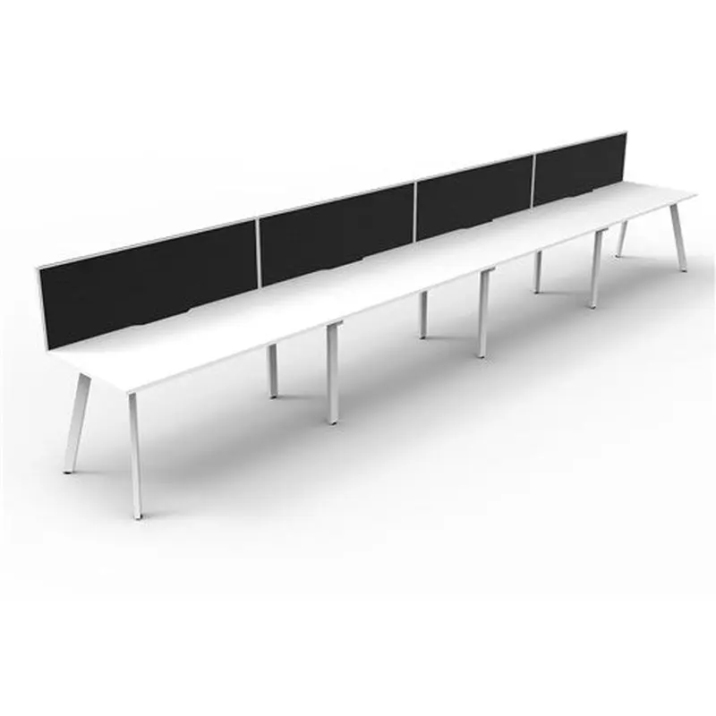 Rapidline Eternity Workstation Single Sided 4 Person   Screen 7200Wx750Dx1200mmH White/White