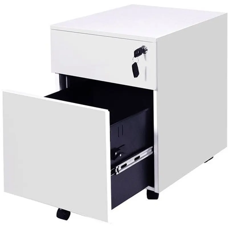 Rapidline Go Steel Mobile Pedestal 1 Drawer 1 File 390W x 472D x 527mmH White
