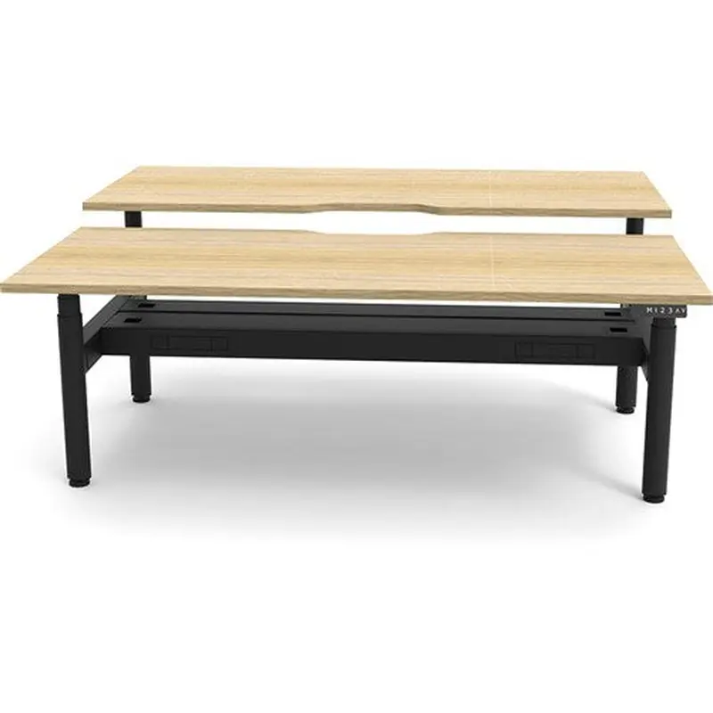 Rapidline Halo  Back to Back Workstation   Cable Tray 2 Person 1800mmW Oak/Black