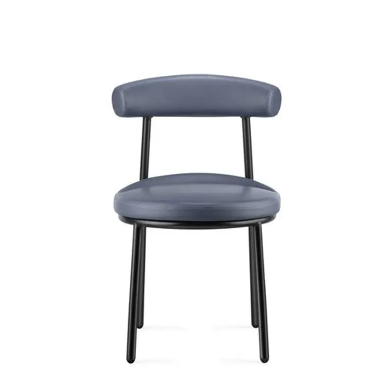 Rapidline Nyx Breakout Room Chair Black Steel Legs French Navy PU Leather Seat