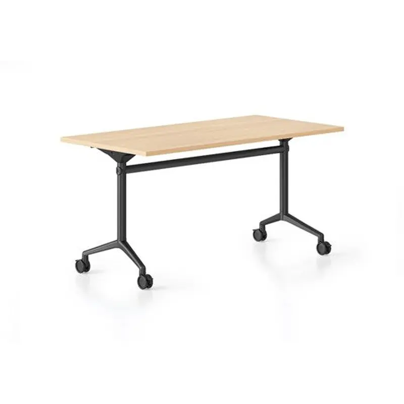 Rapidline Typhoon Flip Top Table 2100W x 750D x 750mmH Oak Top All Black Frame
