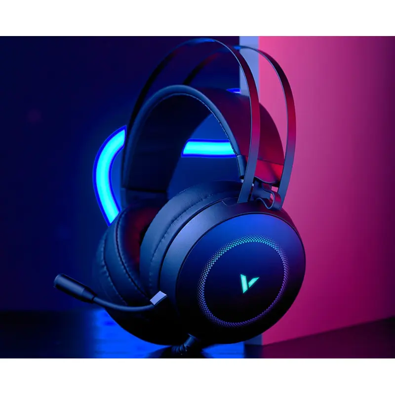 RAPOO VH160 Gaming Headset 7.1 Surround Sound Stereo Headphone USB Microphone Breathing RGB LED Lightweight, PC Gaming