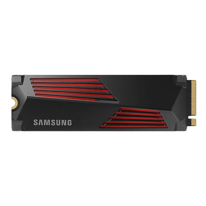 Samsung 990 Pro 4TB with Heatsink Gen4 NVMe SSD 7450MB/s 6900MB/s R/W 1600K/1550K IOPS 2400TBW 1.5M Hrs MTBF for PS5 5yrs Wty