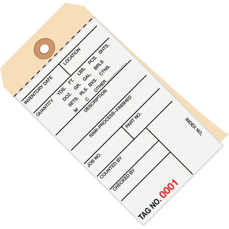 6 1/4 x 3 1/8" - (8500-8999) Inventory Tags 2 Part Carbonless # 8 (G15181) Case Of 500