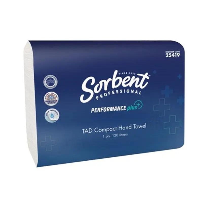 Sorbent Pro Performance Plus TAD Compact Hand Towel 1 Ply 120 Sheets Carton Of 20