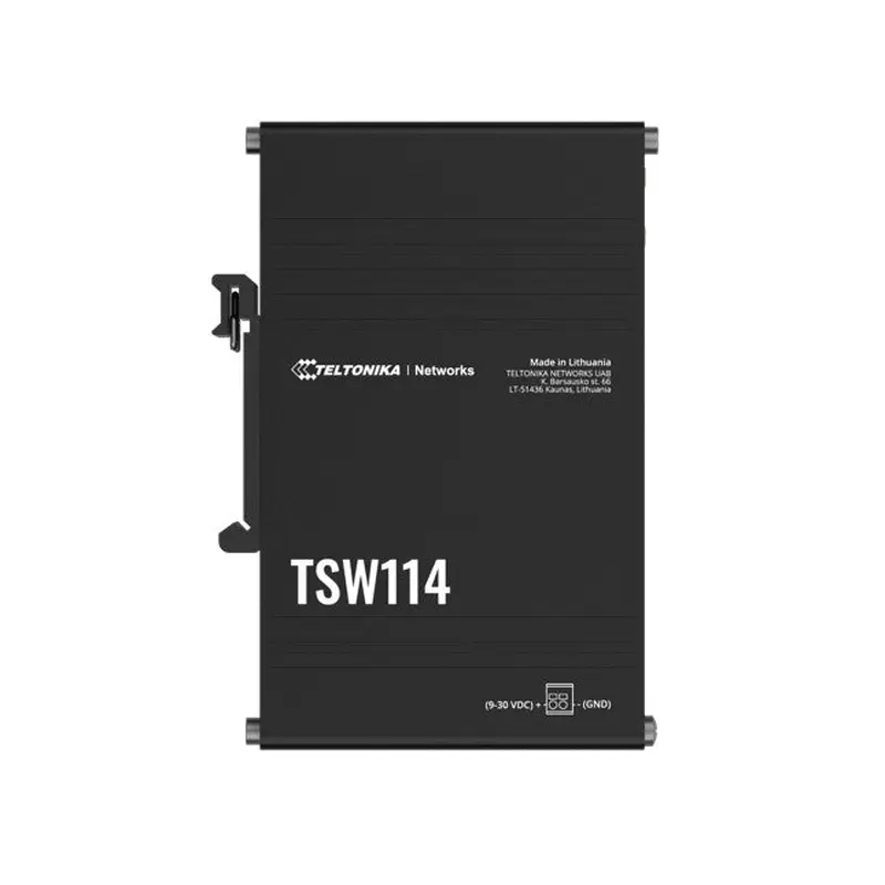 Teltonika TSW114 Gigabit DIN Rail Ethernet Switch,Easy Mounting, 5x Gigabit Ethernet Ports with speeds of up to 1000 Mbps, PSU excluded