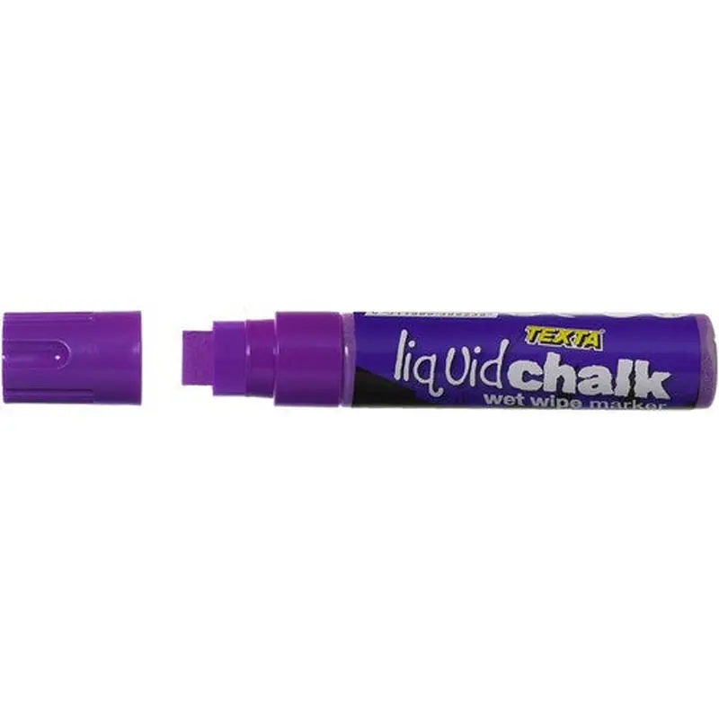 Texta Jumbo Liquid Chalk Marker Wet Wipe Chisel 15mm Purple