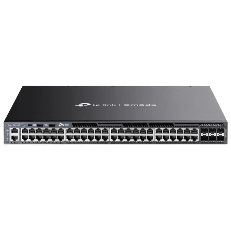 TP-Link SG6654XHP Omada 48-PortGigabit Stackable L3 Managed PoE  Switch with 6 10GE SFP  Slot, 48 Gigabit PoE  RJ45 Ports, 6 10G SFP  Slots, RJ45/Ty