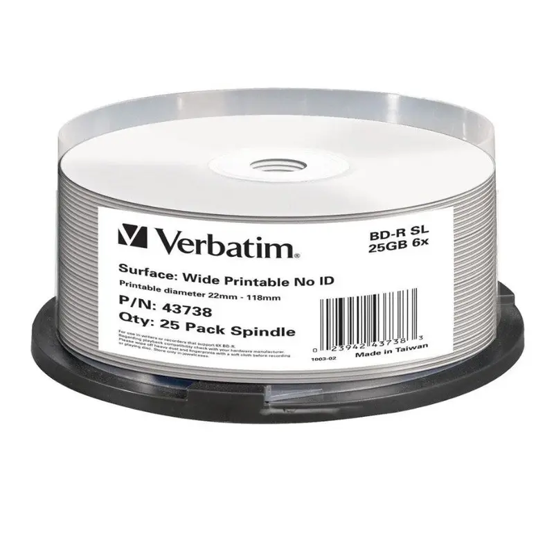 Verbatim Blu-Ray BD-R 25pk 25GB, 6x, Spindle