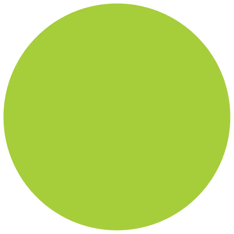 1 1/2" Circles - Fluorescent Green Removable Labels (DL1491FG) Roll Of 500