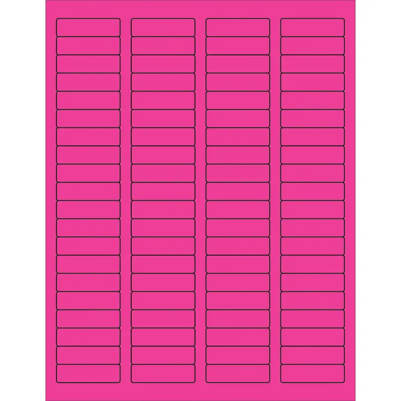 1 3/4 x 1/2" Fluorescent Pink Rectangle Laser Labels (LL170PK) Case Of 8000