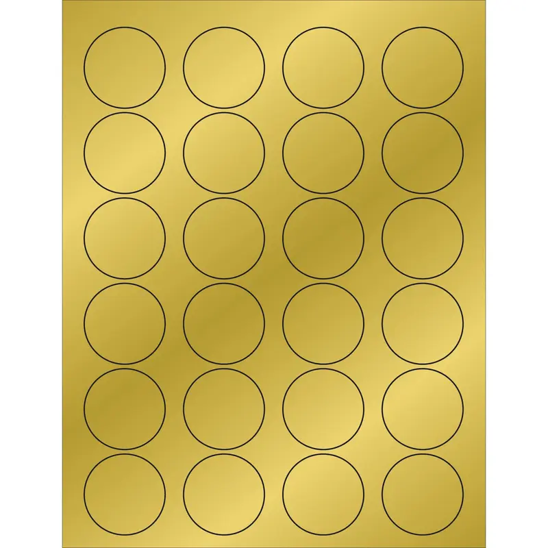 1 5/8" Gold Foil Circle Laser Labels (LL216GD) Case Of 2400