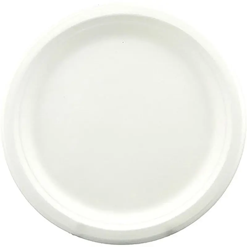 Writer Breakroom Earth Eco Heavy Duty Sugarcane Round Plate 230mm White Pk25 CTN20