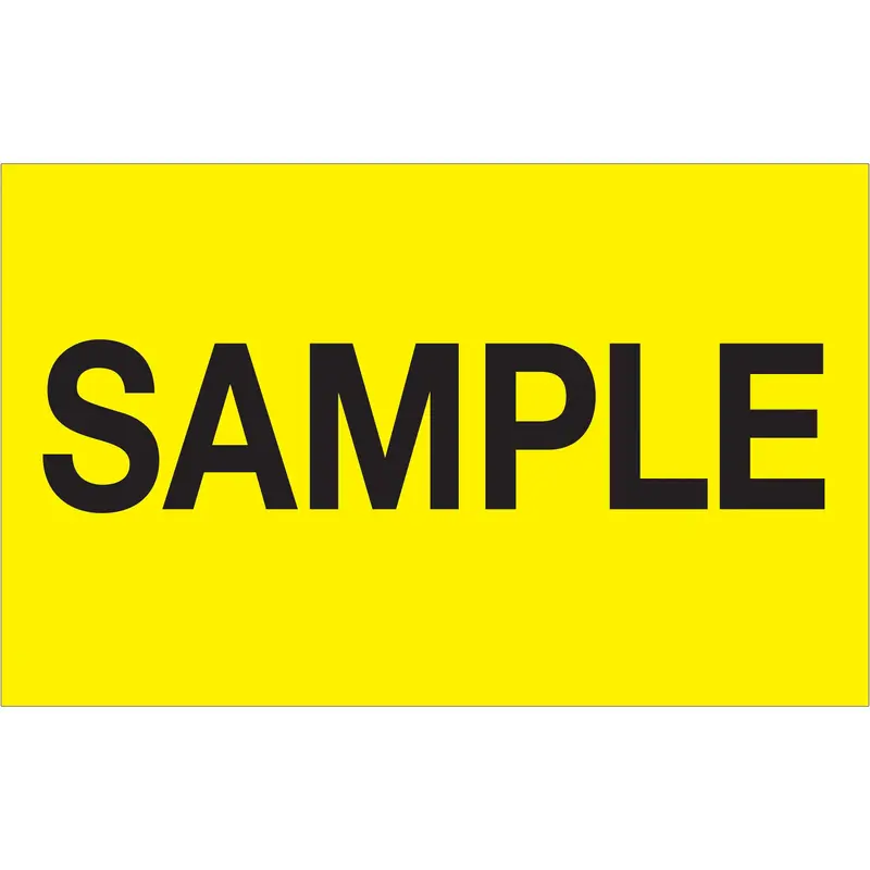 1 1/4 x 2" - "Sample" (Fluorescent Yellow) Labels (DL1156) Roll Of 500
