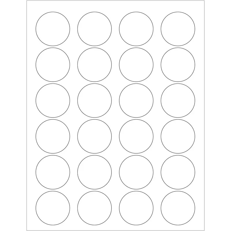 1 5/8" Glossy White Circle Laser Labels (LL207) Case Of 2400