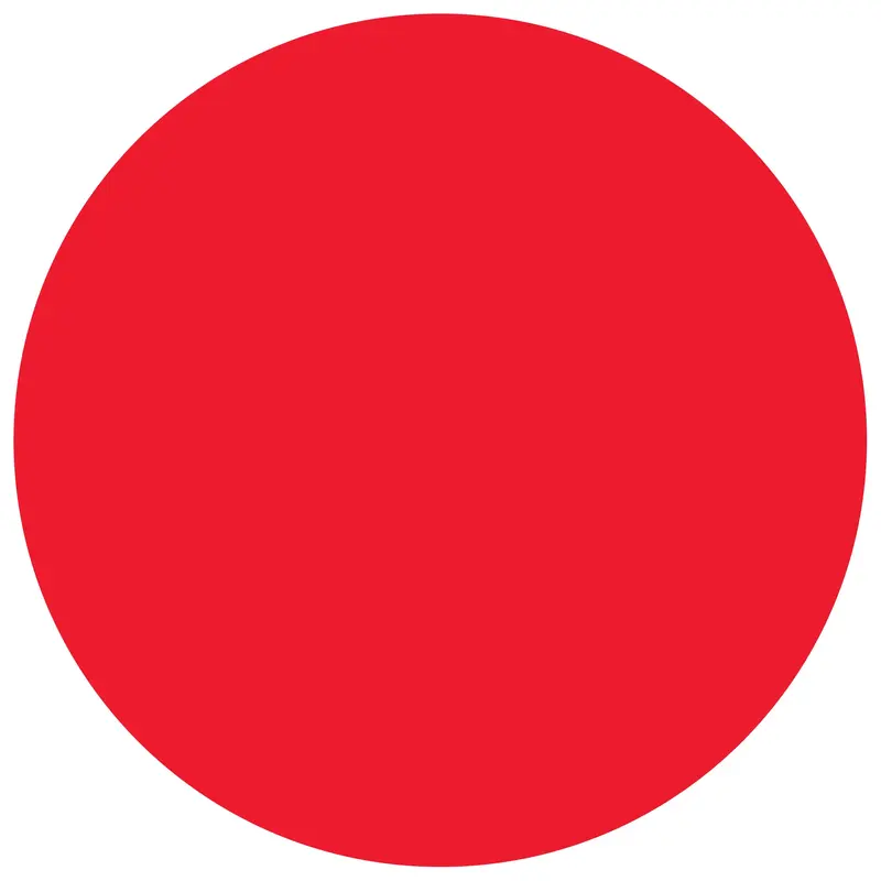 1" Circles - Fluorescent Red Removable Labels (DL1389FR) Roll Of 500