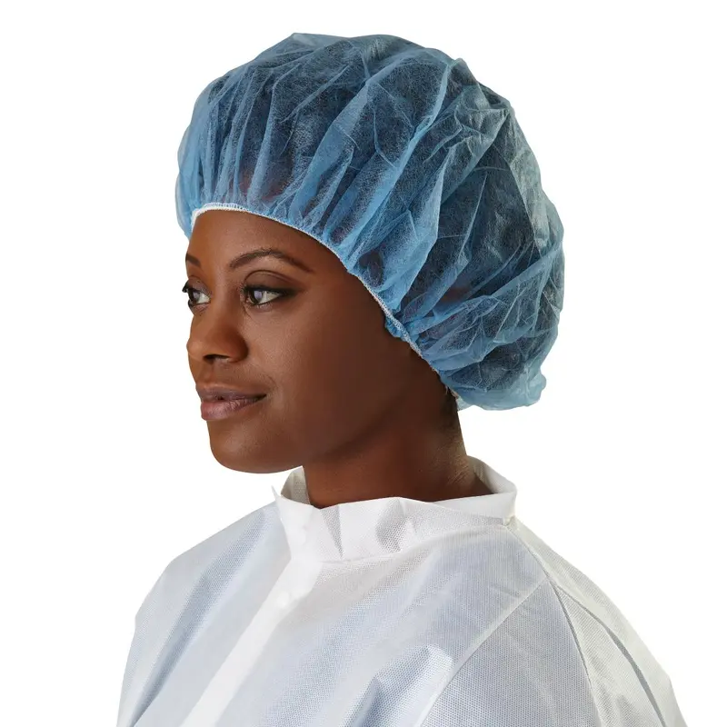 1-Ply Spunbond Polypropylene Bouffant Caps, 21", Blue, 100/BX (CRI1001Z) Box of 100