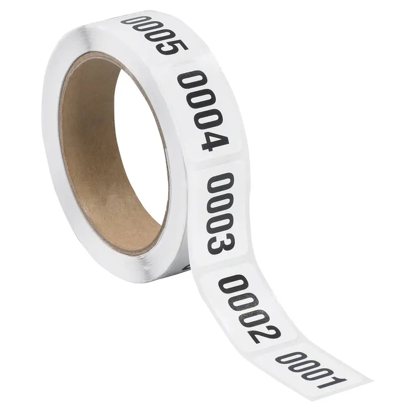 1 x 1 1/2" (0001-0500) Consecutive Numbered Labels (DL1241) Roll Of 500