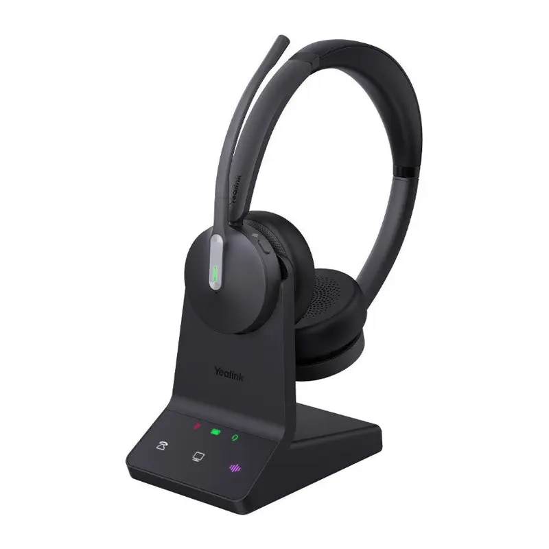 Yealink WH64 Dual UC DECT Wireless Headset, DECT & Bluetooth Wireless Technology,3-Mic Noise Cancellation,UC Certified, Charging Stands, Carrying Bag