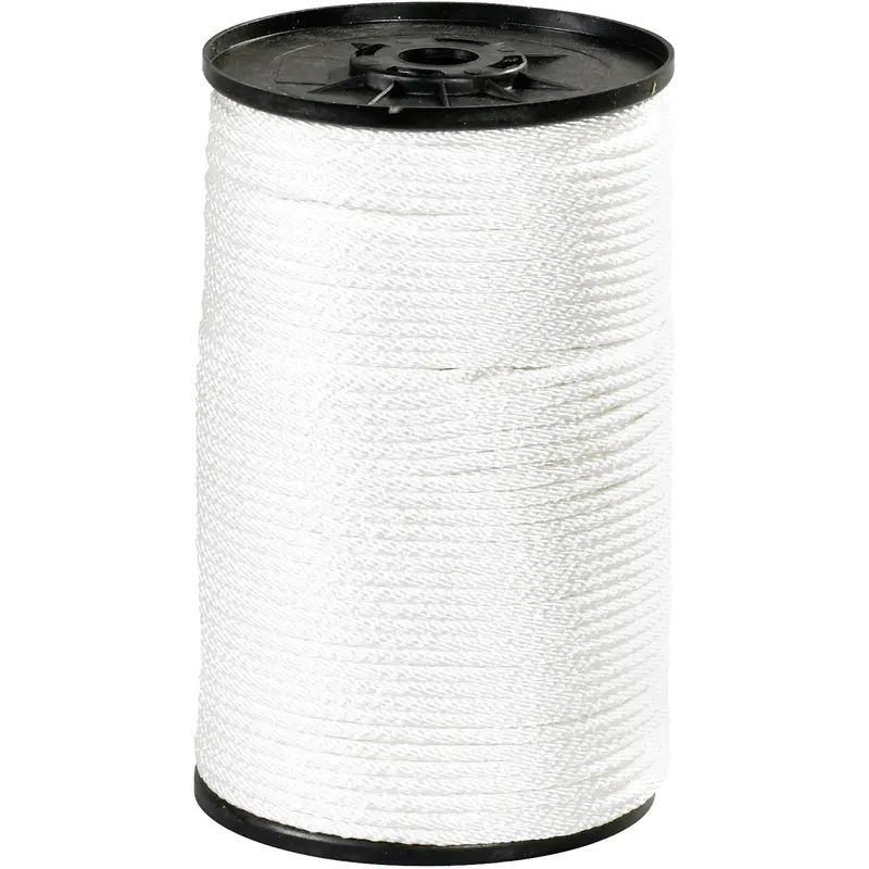 1/4", 1,150 lb, White Solid Braided Nylon Rope (TWR119) Each