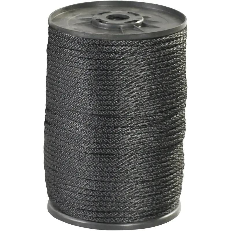 1/4", 1,150 lb, Black Solid Braided Nylon Rope (TWR120) Each