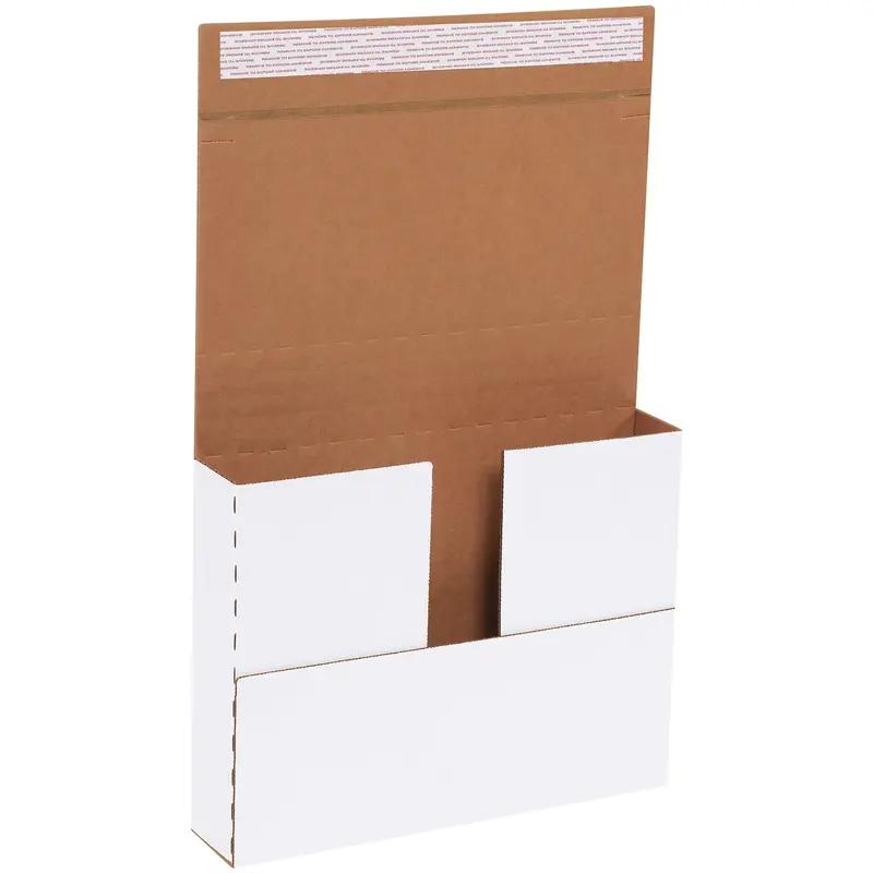 11 1/8 x 8 5/8 x 2" White Deluxe Easy-Fold Mailers (M1BKSS) Bundle Of 25