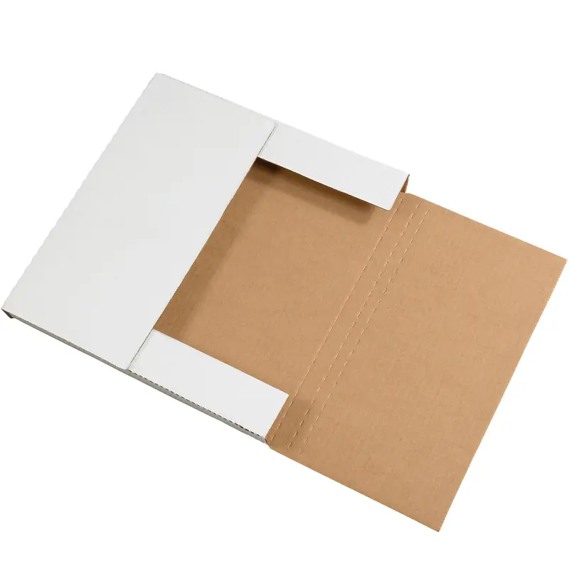12 1/2 x 12 1/2 x 1" White Easy-Fold Mailers (M12121) Bundle Of 50